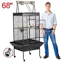 Yaheetech 69-inch Wrought Iron Rolling Large Bird Cage