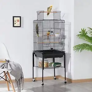 Yaheetech Play Top Detachable Rolling Stand Metal Bird Cage